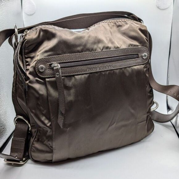 PLINIO VISONA Brown Satin Bag - Designer Handbag Purse - Made in Italy - Picture 5 of 10